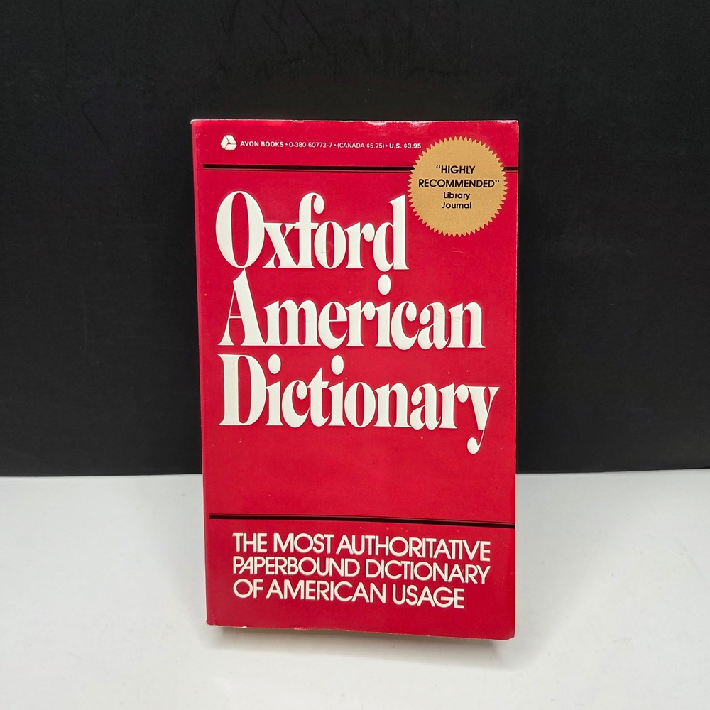 Oxford American Dictionary Paperback Vintage 1986 Avon Books Red Reference Book
